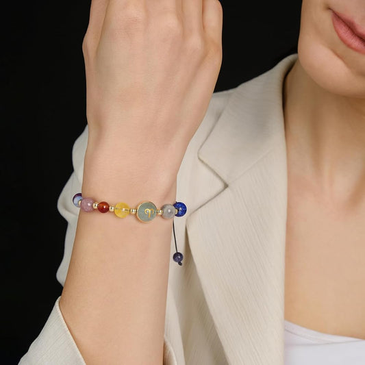 Aries Zodiac Bracelet for Women – Natural Stone Beaded | Stretchable Fit | Evil Eye & Negative Energy Protection