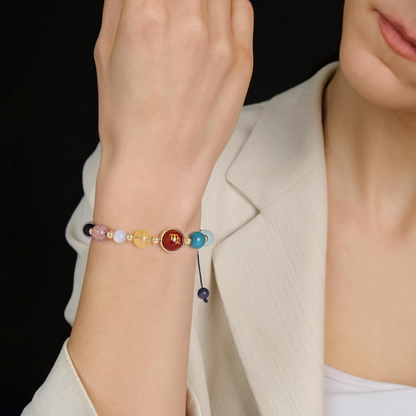 Virgo Zodiac Bracelet for Women – Natural Stone Beaded | Stretchable Fit | Evil Eye & Negative Energy Protection