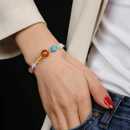 Virgo Zodiac Bracelet for Women – Natural Stone Beaded | Stretchable Fit | Evil Eye & Negative Energy Protection