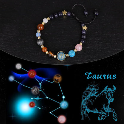 Taurus Zodiac Bracelet for Women – Natural Stone Beaded | Stretchable Fit | Protection from Negative Energy & Evil Eye