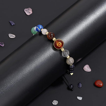 Cancer Zodiac Bracelet for Women – Natural Stone Beaded | Stretchable Fit | Evil Eye & Negative Energy Protection