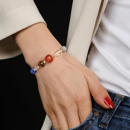 Cancer Zodiac Bracelet for Women – Natural Stone Beaded | Stretchable Fit | Evil Eye & Negative Energy Protection
