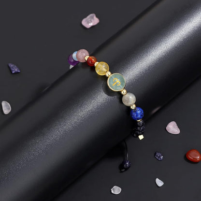 Aries Zodiac Bracelet for Women – Natural Stone Beaded | Stretchable Fit | Evil Eye & Negative Energy Protection