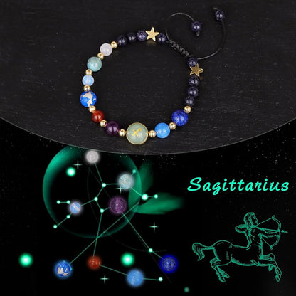Sagittarius Zodiac Bracelet for Women – Natural Stone Beaded | Stretchable Fit | Evil Eye & Negative Energy Protection