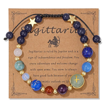 Sagittarius Zodiac Bracelet for Women – Natural Stone Beaded | Stretchable Fit | Evil Eye & Negative Energy Protection